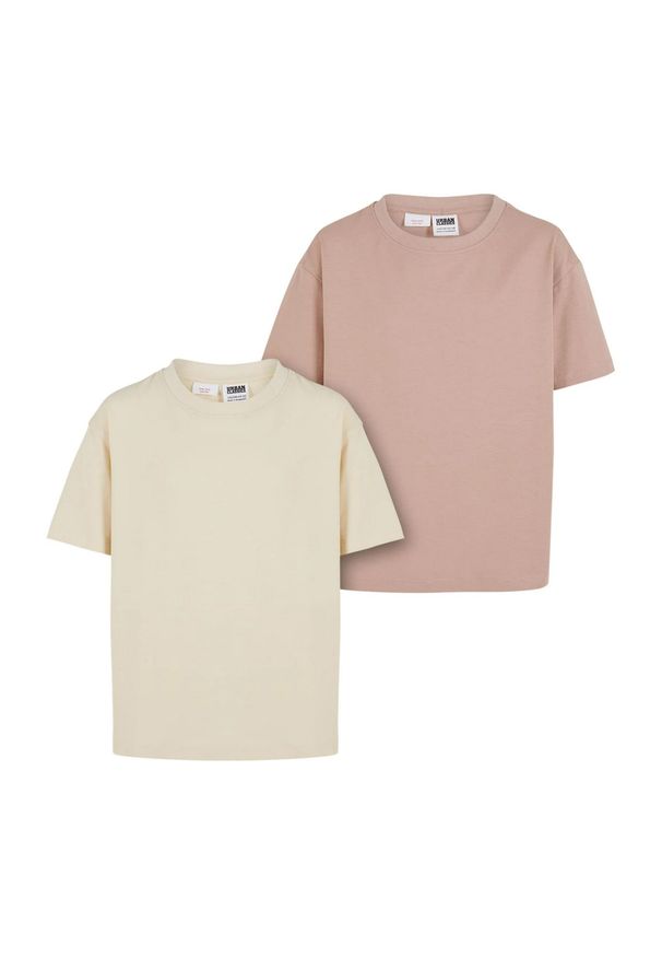 Urban Classics - Koszulka Dziewczęca Oversize Boyfriend (zestaw 2 Sztuk). Kolor: beżowy, wielokolorowy, różowy