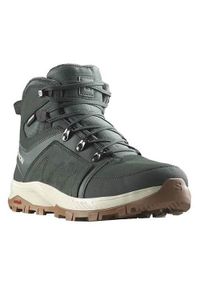 salomon - Buty do chodzenia męskie Salomon Outchill Ts Cswp. Wysokość cholewki: za kostkę. Kolor: zielony. Materiał: syntetyk, skóra, materiał. Szerokość cholewki: normalna. Sport: turystyka piesza