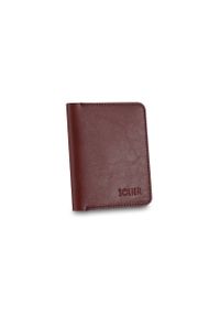 Solier - Cienki skórzany męski portfel SOLIER SW10 SLIM bordowy. Kolor: czerwony. Materiał: skóra
