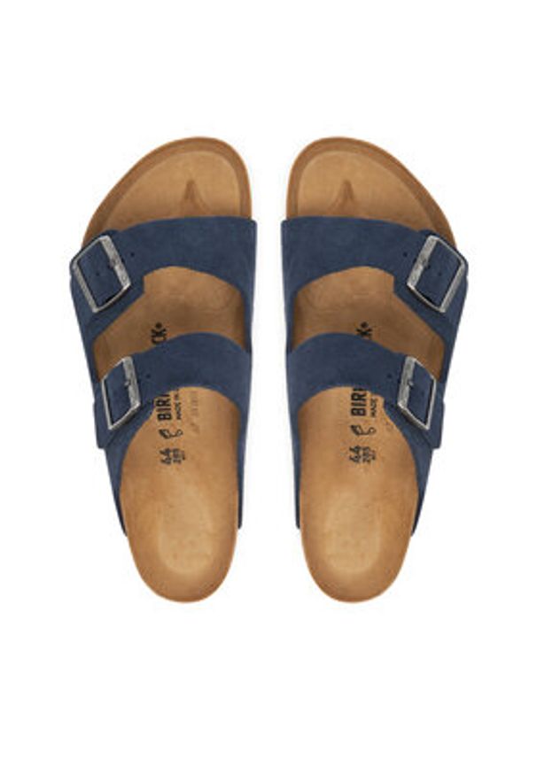 Birkenstock Klapki Arizona 1030916 Granatowy. Kolor: niebieski. Materiał: skóra, zamsz