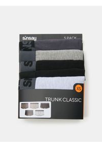 Sinsay - bawełniane bokserki classic z napisem 4pack - szary. Kolor: szary. Materiał: bawełna. Wzór: napisy