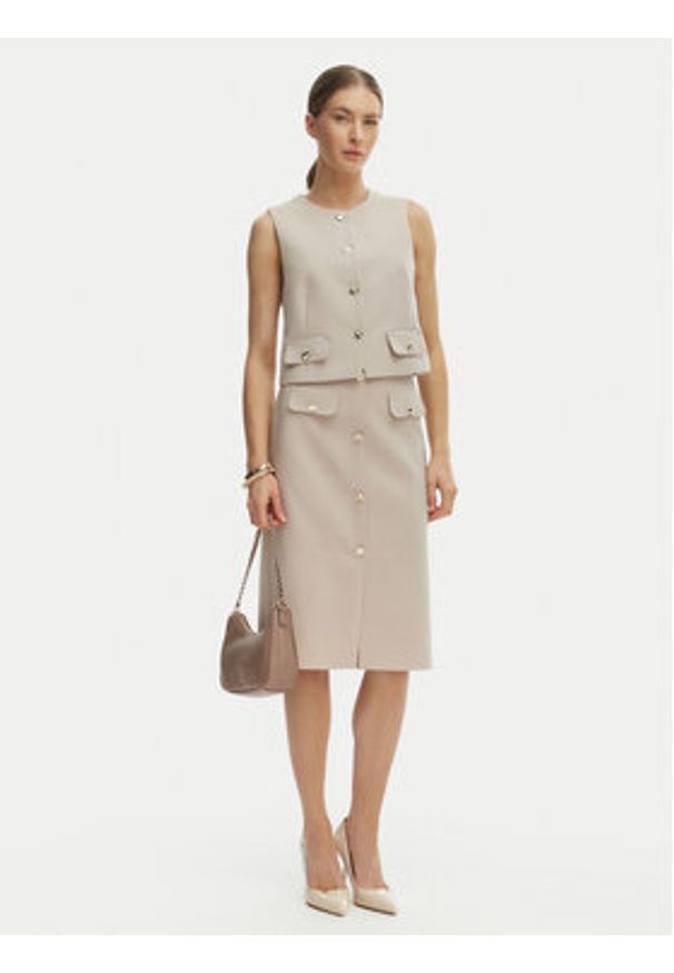 Rinascimento Spódnica ołówkowa CFC0128271003 Beżowy Slim Fit. Kolor: beżowy. Materiał: syntetyk