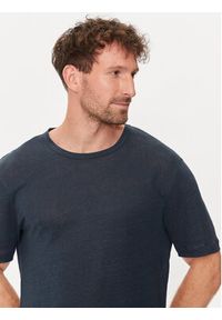 BOSS - Boss T-Shirt Tiburt 456 50511612 Granatowy Regular Fit. Kolor: niebieski. Materiał: len