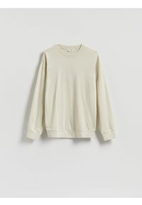 Reserved - Gładki longsleeve - jasnozielony. Kolor: zielony. Materiał: bawełna, dzianina. Długość rękawa: długi rękaw. Wzór: gładki