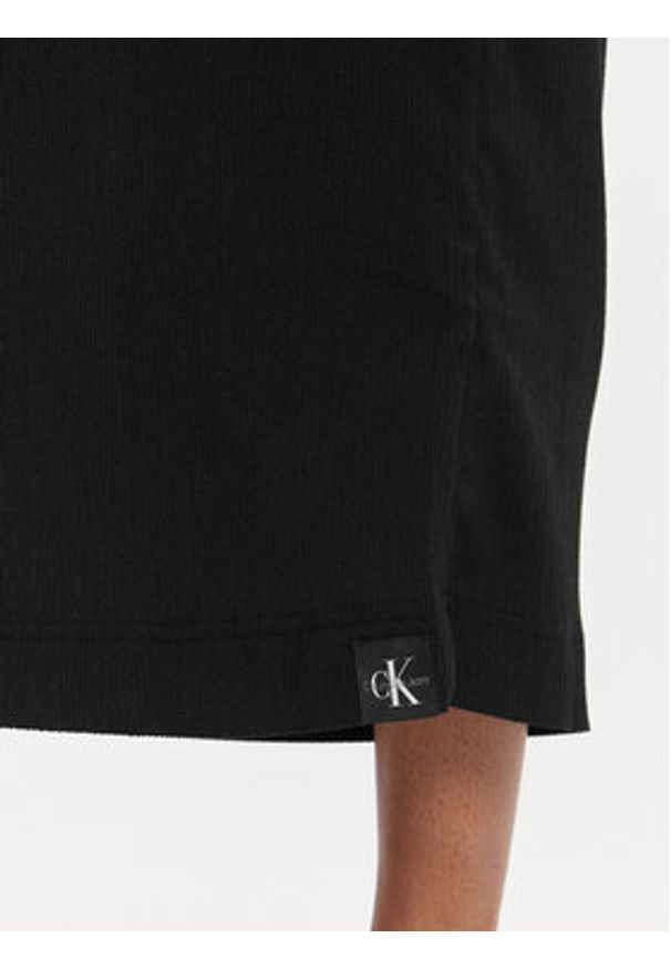 Calvin Klein Jeans Spódnica midi J20J223144 Czarny Regular Fit. Kolor: czarny. Materiał: syntetyk