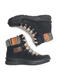 Rieker Botki 73343-00 Czarny. Kolor: czarny. Materiał: materiał #2