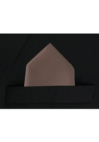 Elegancka, Jednokolorowa Poszetka - Chattier - Jasny Brąz. Kolor: wielokolorowy, beżowy, brązowy. Materiał: poliester #3