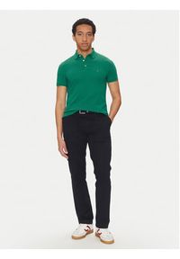 TOMMY HILFIGER - Tommy Hilfiger Polo 1985 MW0MW17771 Zielony Slim Fit. Typ kołnierza: polo. Kolor: zielony. Materiał: bawełna #3