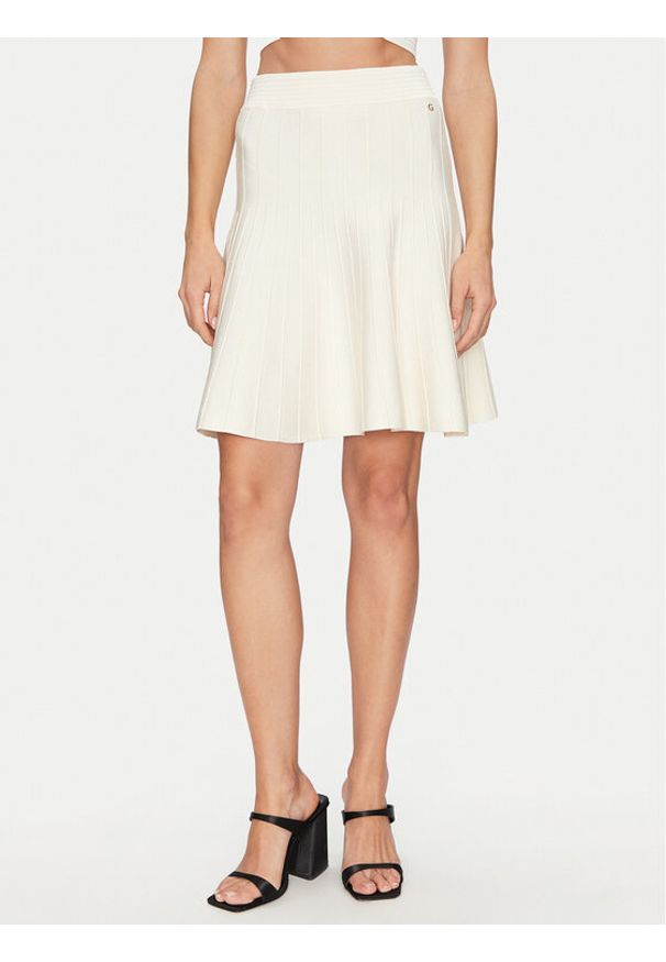 Guess Spódnica mini W5GD0U Z2XY0 Biały Regular Fit. Kolor: biały. Materiał: wiskoza