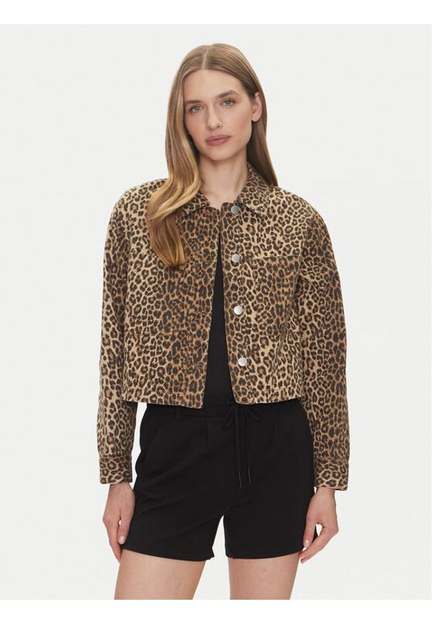 only - ONLY Kurtka jeansowa Naomi 15347129 Brązowy Regular Fit. Kolor: brązowy. Materiał: bawełna