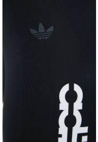 adidas Originals szorty Trefoil Moments HF2141 damskie kolor czarny z nadrukiem high waist. Stan: podwyższony. Kolor: czarny. Materiał: materiał, dzianina. Wzór: nadruk