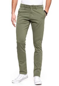 Mustang - MUSTANG SPODNIE MĘSKIE Classic Chino 1006674 6287. Materiał: materiał. Wzór: moro. Styl: militarny