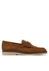 Clarks Lordsy Atticus Ltslip 26176086 Brązowy. Kolor: brązowy. Materiał: skóra, zamsz