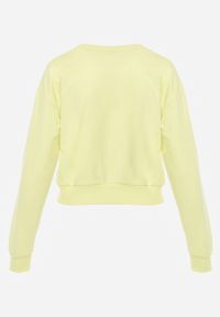 Born2be - Jasnozielona Bluza z Dodatkiem Bawełny Wykończona Ściągaczami Evilaya. Okazja: na co dzień. Kolor: zielony. Materiał: bawełna. Długość rękawa: długi rękaw. Długość: długie. Styl: casual, sportowy #2