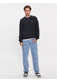 Tommy Jeans Sweter Tonal Xs Badge DM0DM17776 Czarny Regular Fit. Kolor: czarny. Materiał: bawełna #5