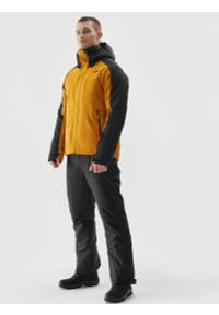 4f - Kurtka narciarska membrana 8000 męska - brązowa. Kolor: brązowy. Materiał: tkanina, poliester, mesh, materiał. Wzór: gładki. Sezon: zima. Sport: narciarstwo #2