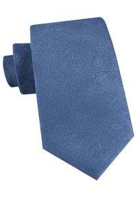 Męski Krawat - Niebieski z Delikatną Fakturą Materiału - Alties. Kolor: niebieski. Materiał: materiał. Styl: elegancki, wizytowy #1