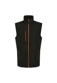 Regatta - Ocieplana Męska Softshell 2 Warstwy. Kolor: czarny, pomarańczowy, wielokolorowy. Materiał: softshell. Sport: turystyka piesza