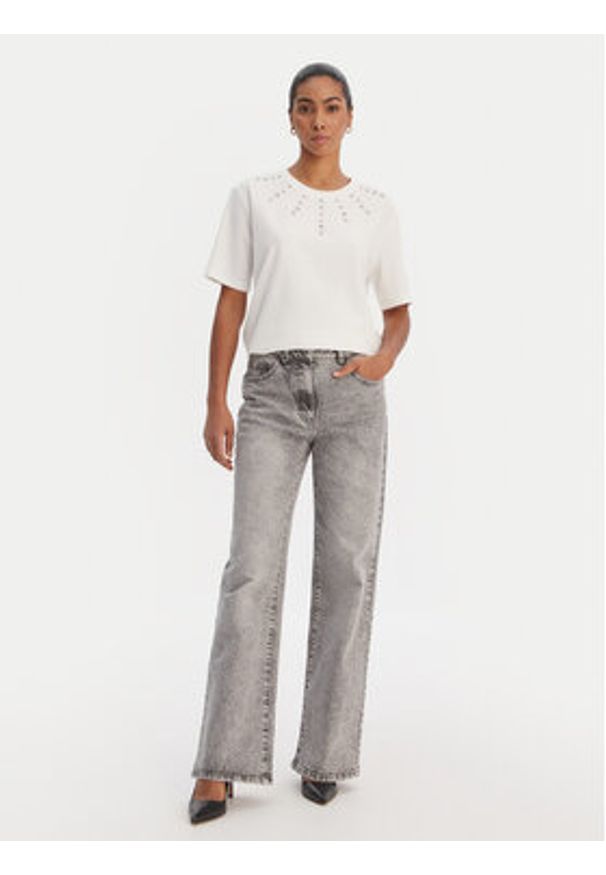 Morgan Jeansy 261-PIGRIM Szary Wide Leg. Kolor: szary