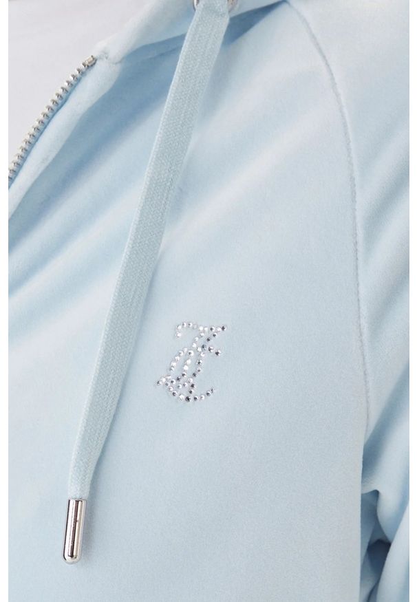 Juicy Couture - JUICY COUTURE Błękitna bluza damska Madison Outline, Rozmiar XS. Okazja: na co dzień. Kolor: niebieski. Materiał: materiał. Styl: casual