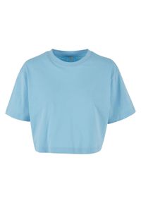 BUILD YOUR BRAND - Oversized Crop Top Dla Pań I Panów. Kolor: niebieski