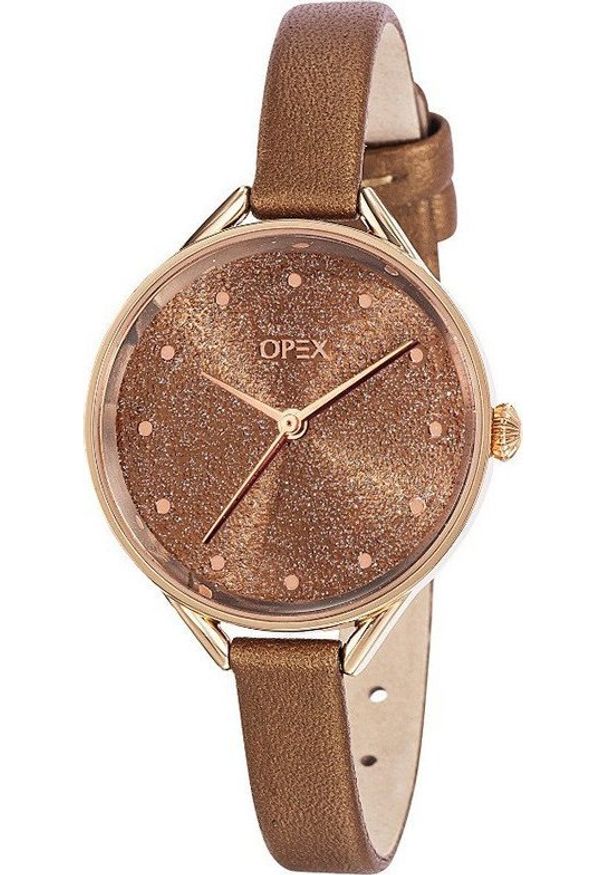 Zegarek Opex Zegarek damski Opex X4056LA2 brązowy. Kolor: brązowy