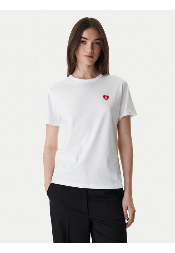 Hugo - HUGO T-Shirt Damacia 50562145 Biały Regular Fit. Kolor: biały. Materiał: bawełna