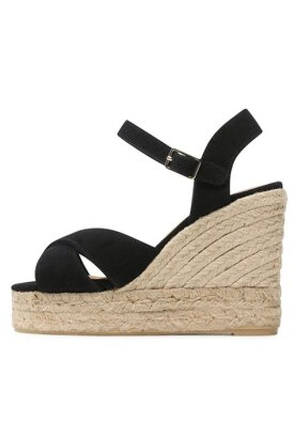 Castañer Espadryle Blaudell/8ed/007 021746-100 Czarny. Kolor: czarny. Materiał: skóra