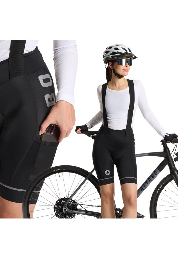 Spodenki rowerowe damskie ATTABO Kirun Pro WMNS Bib Shorts Cargo. Kolor: czarny. Sport: kolarstwo