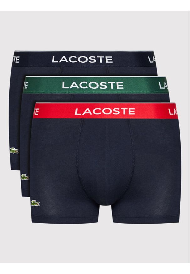 Lacoste Komplet 3 par bokserek 5H3401 Granatowy. Kolor: niebieski. Materiał: bawełna