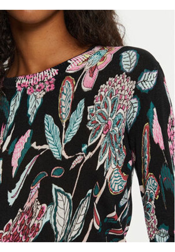 Desigual Sweter Manchester 24WWJF41 Czarny Regular Fit. Kolor: czarny. Materiał: wiskoza