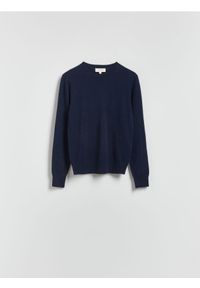 Reserved - Wełniany sweter z dodatkiem kaszmiru - granatowy. Kolor: niebieski. Materiał: kaszmir, wełna #1