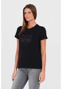 Karl Lagerfeld - KARL LAGERFELD Czarny damski t-shirt Boucle Choupette, Rozmiar M. Kolor: czarny. Materiał: bawełna #4