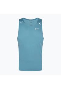 Tank top do biegania męski Nike Dri-Fit Rise 365. Kolor: niebieski. Technologia: Dri-Fit (Nike)