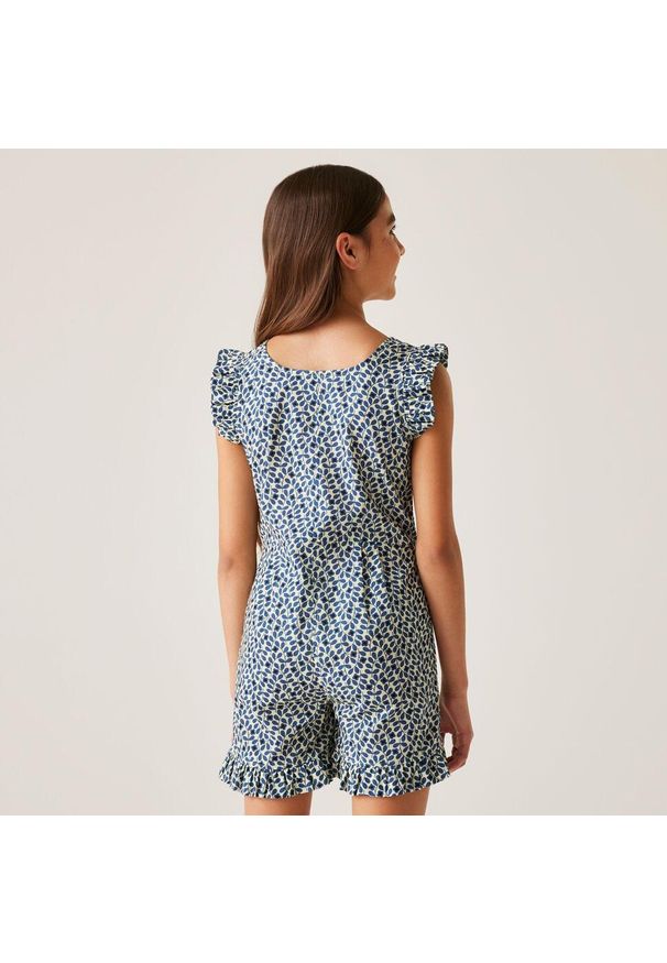Regatta - Kostium kąpielowy dziewczęcy Orla Kiely Playsuit. Kolor: wielokolorowy, turkusowy, niebieski. Materiał: bawełna