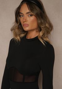 Renee - Czarna Sukienka Vices Bodycon z Transparentną Wstawką Typu Gorset Necotte. Okazja: na imprezę, na randkę. Typ kołnierza: dekolt gorset. Kolor: czarny. Typ sukienki: gorsetowe, bodycon. Styl: klasyczny #5