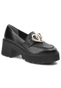 Czarne Półbuty Armodo Eleganckie Buty Damskie. Okazja: na co dzień, na spotkanie biznesowe. Kolor: czarny. Materiał: skóra. Obcas: na obcasie. Styl: elegancki. Wysokość obcasa: średni