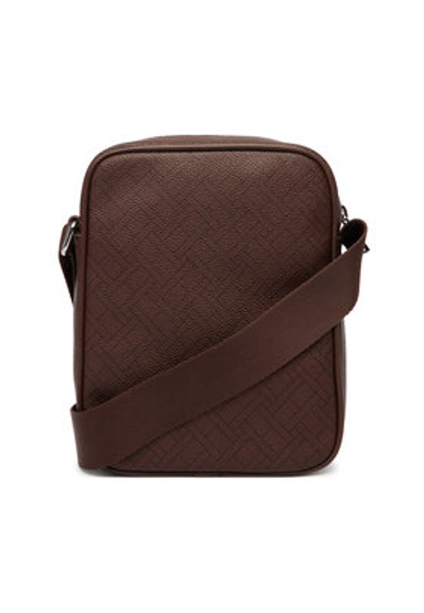 TOMMY HILFIGER - Tommy Hilfiger Saszetka Th Flag Monogram Mini Reporter AM0AM14138 Brązowy. Kolor: brązowy. Materiał: skóra