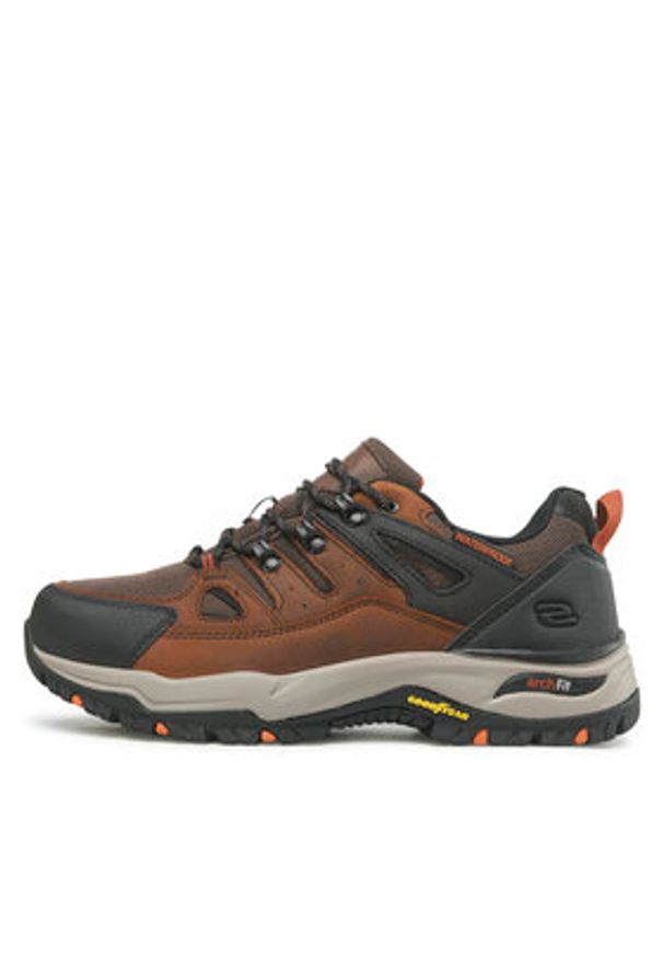 skechers - Skechers Półbuty Argosa 204630/CDB Brązowy. Kolor: brązowy. Materiał: skóra, nubuk