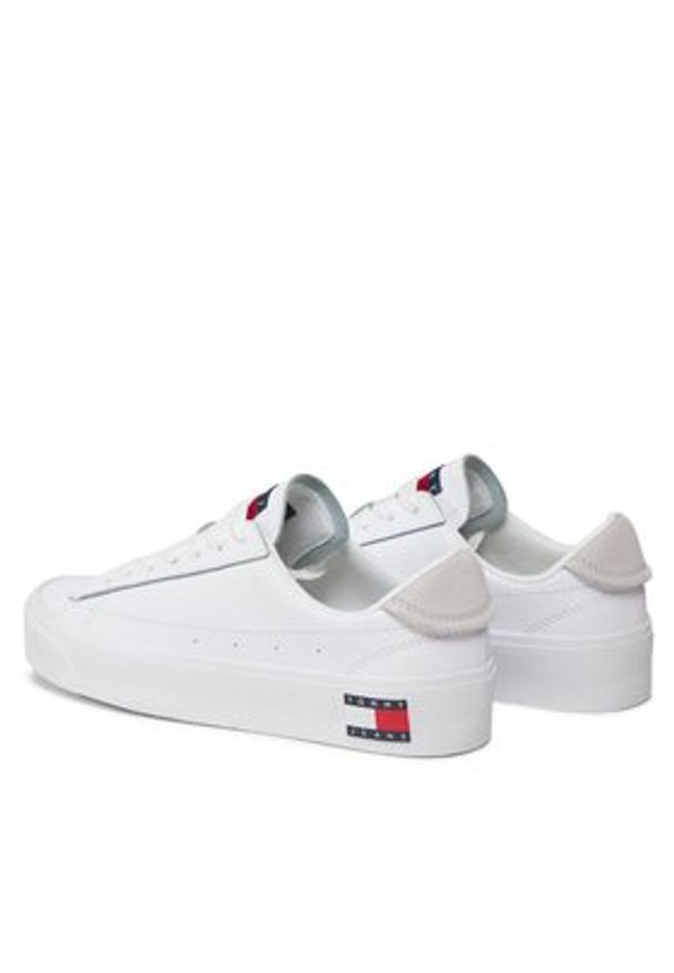 Tommy Jeans Sneakersy Tjw Vulc Flatform Sneaker Ess EN0EN02509 Biały. Kolor: biały. Materiał: skóra