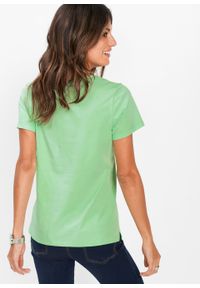 T-shirt bonprix kremowy miętowy. Kolor: zielony. Styl: elegancki #3
