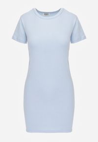 Born2be - Niebieska Bawełniana Sukienka o Prostym Kroju Typu T-shirt Zelosise. Okazja: do pracy, na co dzień. Kolor: niebieski. Materiał: bawełna. Typ sukienki: proste. Styl: sportowy, klasyczny, elegancki, casual #6