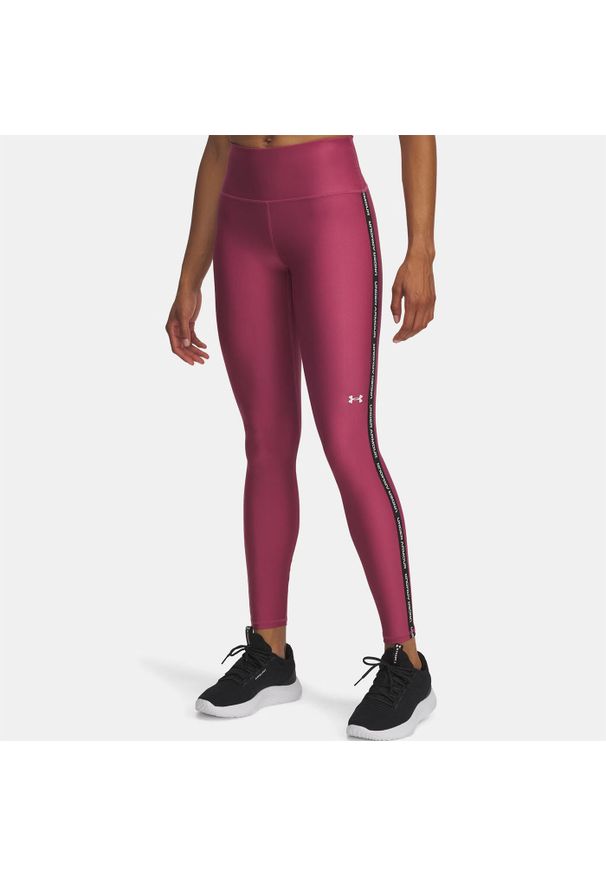Legginsy fitness damskie z wysokim stanem Under Armour Tape. Stan: podwyższony. Kolor: różowy. Sport: fitness