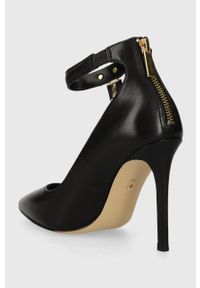 MICHAEL Michael Kors szpilki skórzane Hamilton kolor czarny 40F3HAHP1L. Kolor: czarny. Materiał: skóra. Obcas: na szpilce. Wysokość obcasa: średni #3