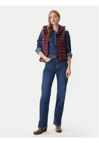 TOMMY HILFIGER - Tommy Hilfiger Bezrękawnik WW0WW47352 Bordowy Slim Fit. Kolor: czerwony. Materiał: syntetyk. Długość rękawa: bez rękawów #3