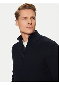 s.Oliver Sweter 2150765 Granatowy Regular Fit. Kolor: niebieski. Materiał: bawełna
