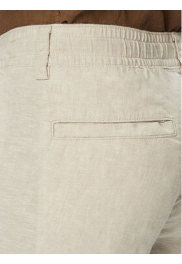 BOSS Szorty materiałowe Sisla 50559366 Szary jasny Relaxed Fit. Kolor: szary. Materiał: len