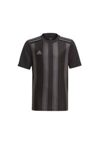Adidas - Koszulka dziecięca adidas Striped 21. Kolor: szary, czarny, wielokolorowy. Materiał: materiał. Sport: piłka nożna