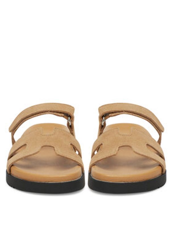 DeeZee Klapki DZ-S1 Beżowy. Kolor: beżowy. Materiał: zamsz, skóra