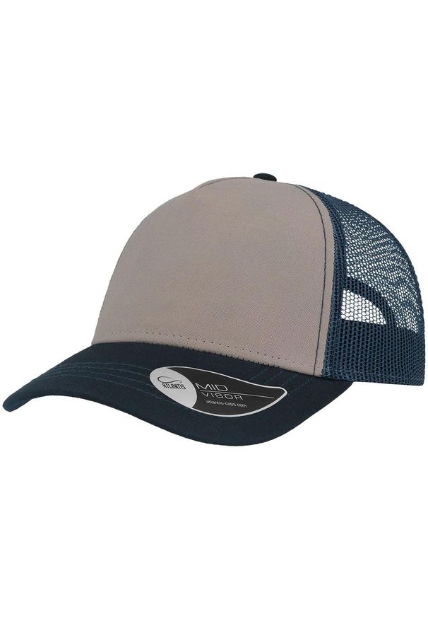 ATLANTIS - Rapper Canvas 5 Panel Trucker Cap. Kolor: szary, niebieski, wielokolorowy